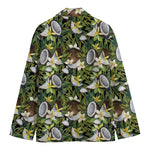 Vanilla Flower And Coconut Pattern Print Men's Blazer