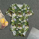 Vanilla Flower And Coconut Pattern Print Men's Bodysuit