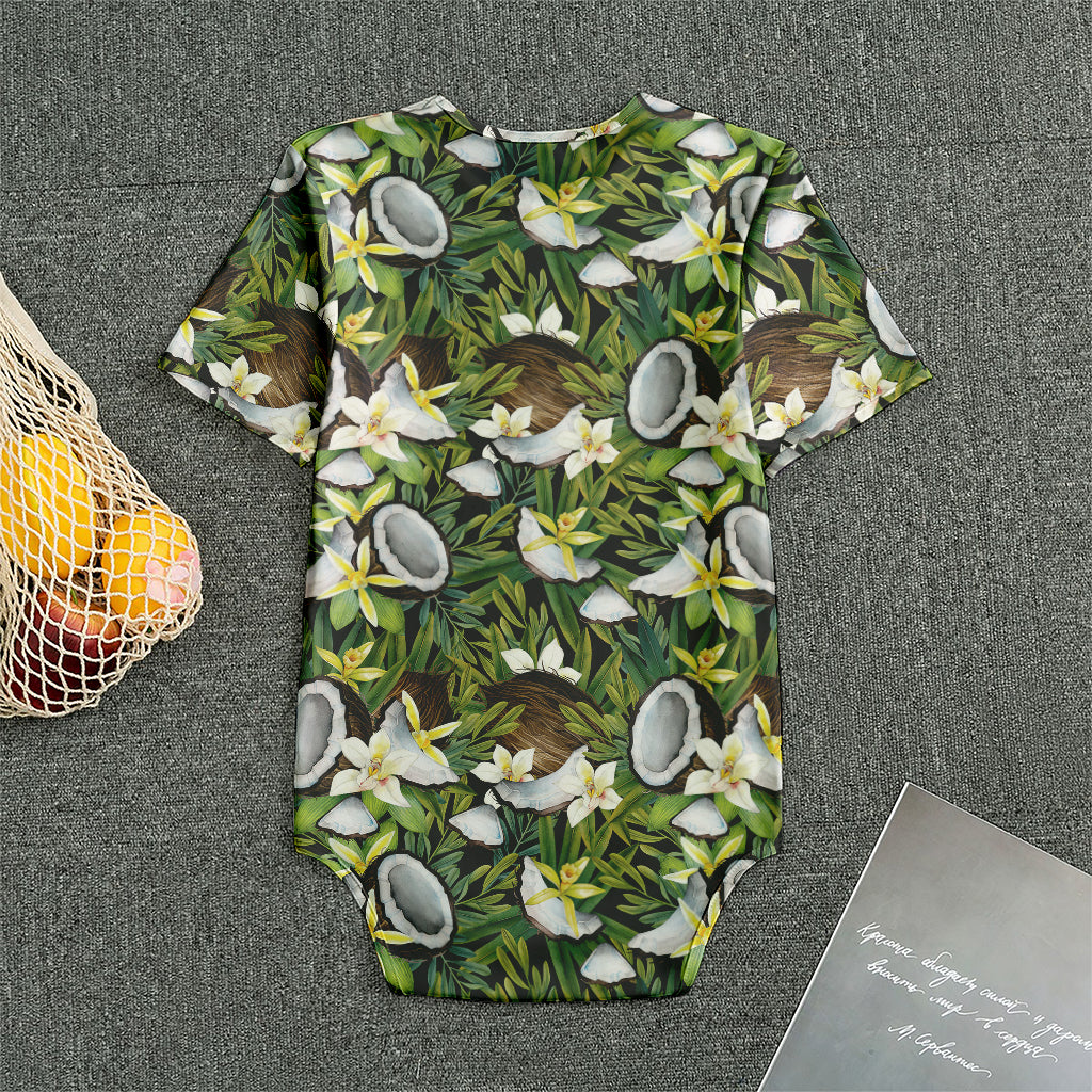Vanilla Flower And Coconut Pattern Print Men's Bodysuit