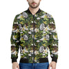 Vanilla Flower And Coconut Pattern Print Men's Bomber Jacket