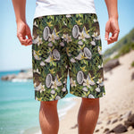 Vanilla Flower And Coconut Pattern Print Men's Cargo Shorts