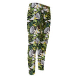 Vanilla Flower And Coconut Pattern Print Men's Compression Pants