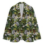 Vanilla Flower And Coconut Pattern Print Men's Cotton Blazer