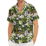 Vanilla Flower And Coconut Pattern Print Men's Deep V-Neck Shirt