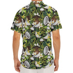 Vanilla Flower And Coconut Pattern Print Men's Deep V-Neck Shirt
