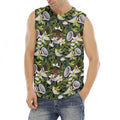 Vanilla Flower And Coconut Pattern Print Men's Fitness Tank Top