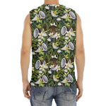 Vanilla Flower And Coconut Pattern Print Men's Fitness Tank Top