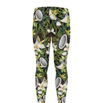 Vanilla Flower And Coconut Pattern Print Men's leggings