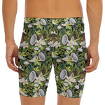 Vanilla Flower And Coconut Pattern Print Men's Long Boxer Briefs