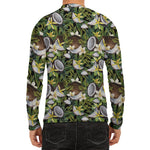 Vanilla Flower And Coconut Pattern Print Men's Long Sleeve Rash Guard