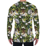 Vanilla Flower And Coconut Pattern Print Men's Long Sleeve T-Shirt