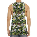 Vanilla Flower And Coconut Pattern Print Men's Muscle Tank Top