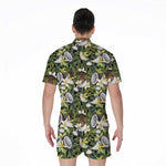 Vanilla Flower And Coconut Pattern Print Men's Rompers