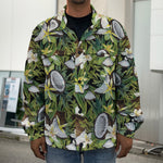 Vanilla Flower And Coconut Pattern Print Men's Shirt Jacket