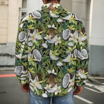 Vanilla Flower And Coconut Pattern Print Men's Shirt Jacket