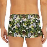 Vanilla Flower And Coconut Pattern Print Men's Short Boxer Briefs