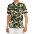 Vanilla Flower And Coconut Pattern Print Men's Short Sleeve Rash Guard