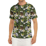 Vanilla Flower And Coconut Pattern Print Men's Short Sleeve Rash Guard
