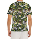 Vanilla Flower And Coconut Pattern Print Men's Short Sleeve Rash Guard