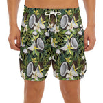 Vanilla Flower And Coconut Pattern Print Men's Split Running Shorts