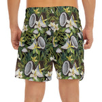 Vanilla Flower And Coconut Pattern Print Men's Split Running Shorts