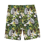 Vanilla Flower And Coconut Pattern Print Men's Sports Shorts