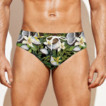 Vanilla Flower And Coconut Pattern Print Men's Swim Briefs