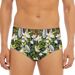 Vanilla Flower And Coconut Pattern Print Men's Triangle Swim Briefs