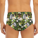 Vanilla Flower And Coconut Pattern Print Men's Triangle Swim Briefs