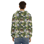 Vanilla Flower And Coconut Pattern Print Men's Velvet Pullover Hoodie