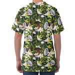 Vanilla Flower And Coconut Pattern Print Men's Velvet T-Shirt
