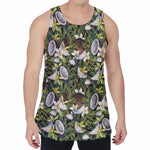 Vanilla Flower And Coconut Pattern Print Men's Velvet Tank Top