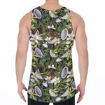 Vanilla Flower And Coconut Pattern Print Men's Velvet Tank Top