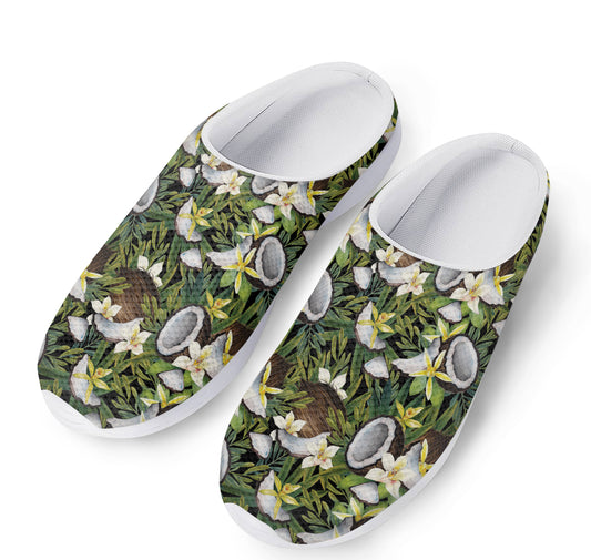 Vanilla Flower And Coconut Pattern Print Mesh Casual Shoes
