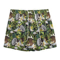 Vanilla Flower And Coconut Pattern Print Mesh Shorts