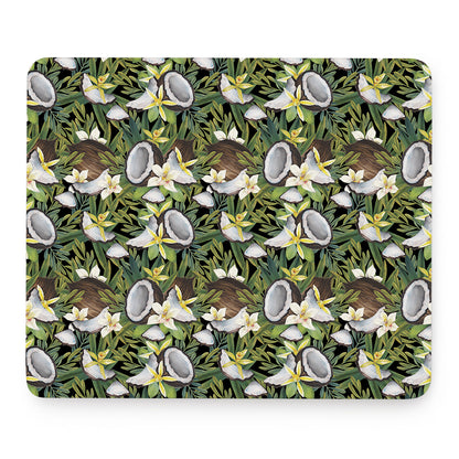 Vanilla Flower And Coconut Pattern Print Mouse Pad