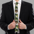 Vanilla Flower And Coconut Pattern Print Necktie