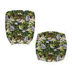 Vanilla Flower And Coconut Pattern Print Office Chair Cover