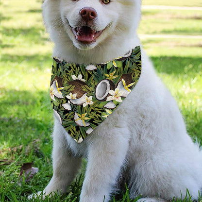 Vanilla Flower And Coconut Pattern Print Over The Collar Dog Bandana