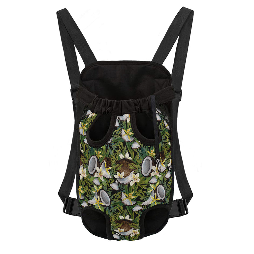Vanilla Flower And Coconut Pattern Print Pet Carrier Backpack