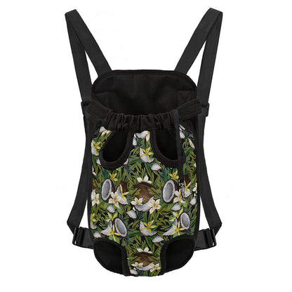 Vanilla Flower And Coconut Pattern Print Pet Carrier Backpack