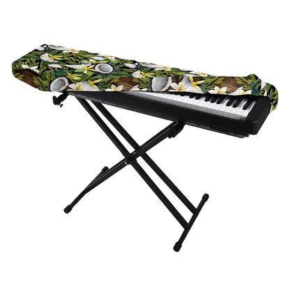 Vanilla Flower And Coconut Pattern Print Piano Keyboard Cover