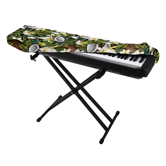 Vanilla Flower And Coconut Pattern Print Piano Keyboard Cover
