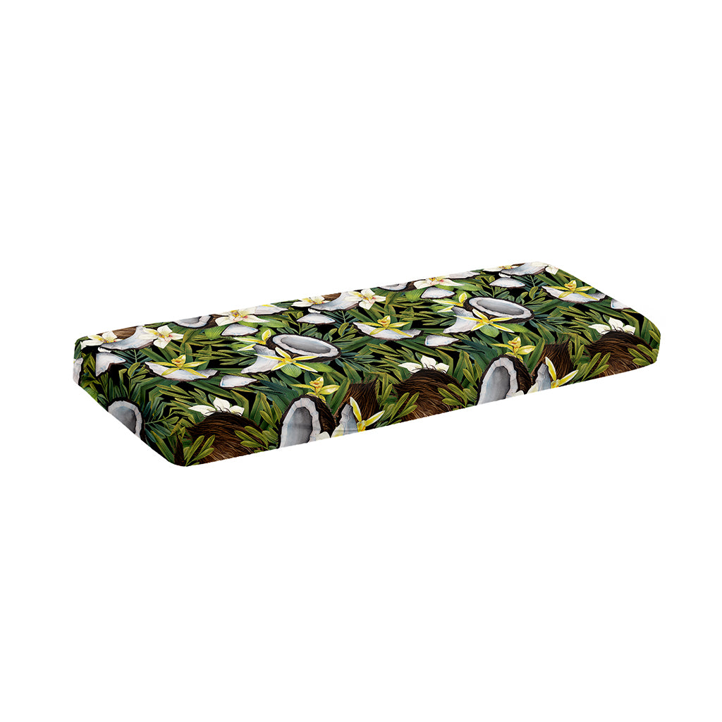 Vanilla Flower And Coconut Pattern Print Piano Keyboard Cover