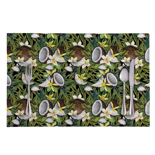Vanilla Flower And Coconut Pattern Print Placemat