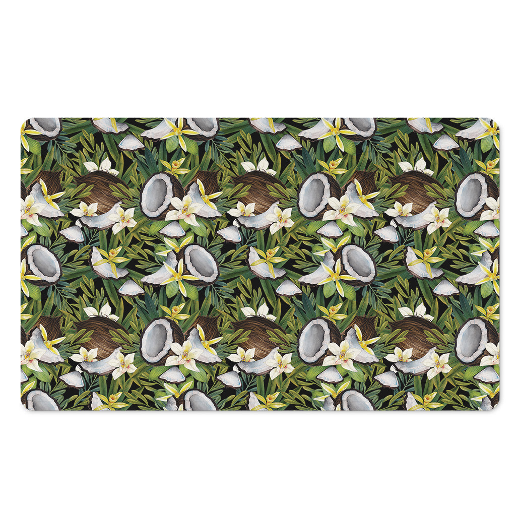 Vanilla Flower And Coconut Pattern Print Polyester Doormat