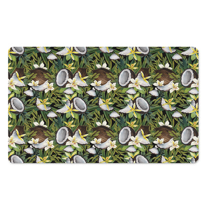 Vanilla Flower And Coconut Pattern Print Polyester Doormat