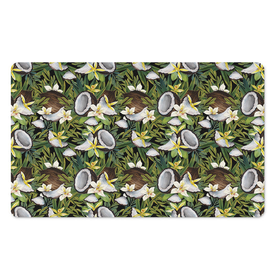 Vanilla Flower And Coconut Pattern Print Polyester Doormat