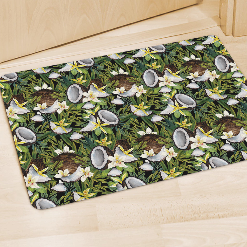 Vanilla Flower And Coconut Pattern Print Polyester Doormat