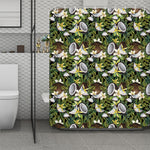 Vanilla Flower And Coconut Pattern Print Polyester Shower Curtain